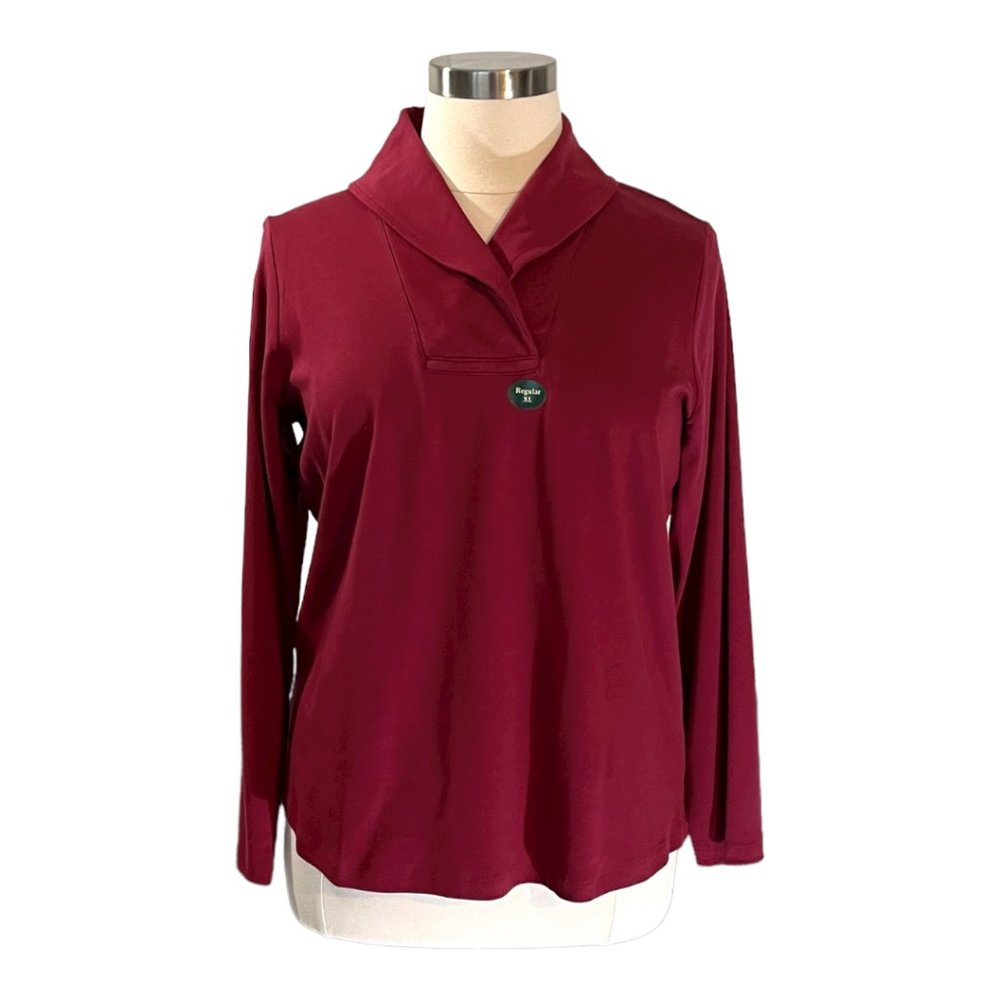 L.L. Bean Pullover Tee Shirt, Long-Sleeve Shawl Collar - XL - NWT